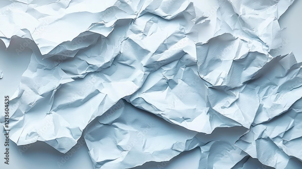 Fototapeta premium Crumpled white paper texture creating a visually interesting backdrop.