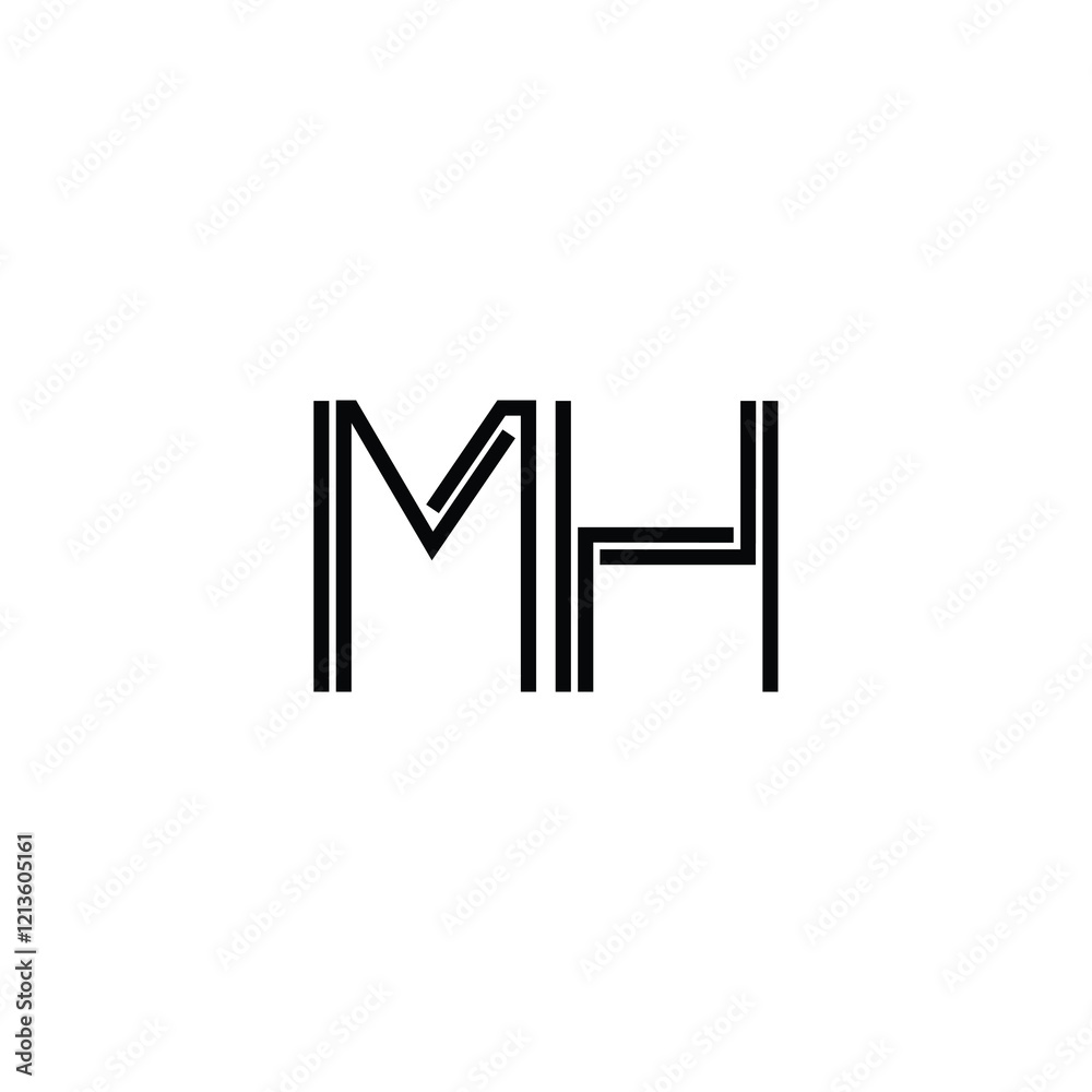 MH monogram logo design letter text name symbol monochrome logotype alphabet character simple logo MH monogram logo design letter text name symbol monochrome logotype alphabet character simple logo