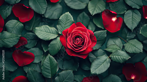 Wallpaper Mural natural fresh red roses flowers pattern wallpaper. top view, red rose flower wall background.
 Torontodigital.ca
