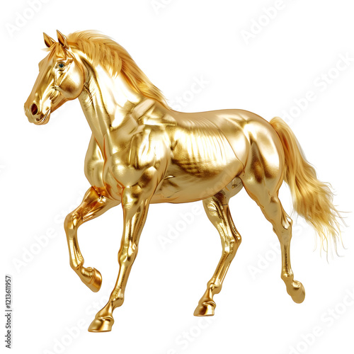 a Golden Horse isolated on transparent background