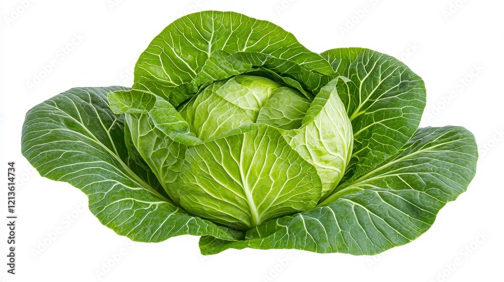 Obraz premium Vibrant Green Cabbage Close-up, Fresh and Ready for Cooking