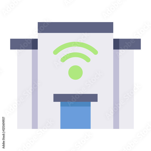 building IoT flat icon