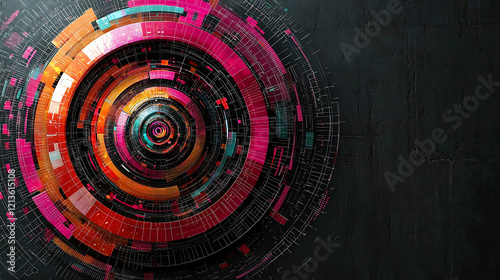 Dynamic Data Analysis Visualization Digital Space Infographic Design Abstract Environment Close-up Perspective