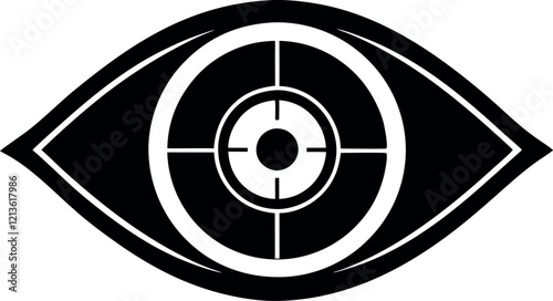 Cybernetic Eye with Target Reticle Silhouette