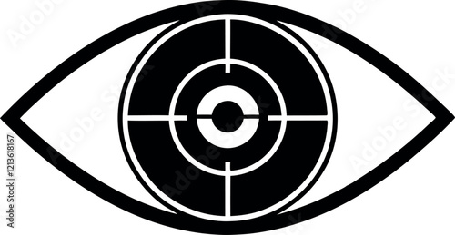 Cybernetic Eye with Target Reticle Silhouette