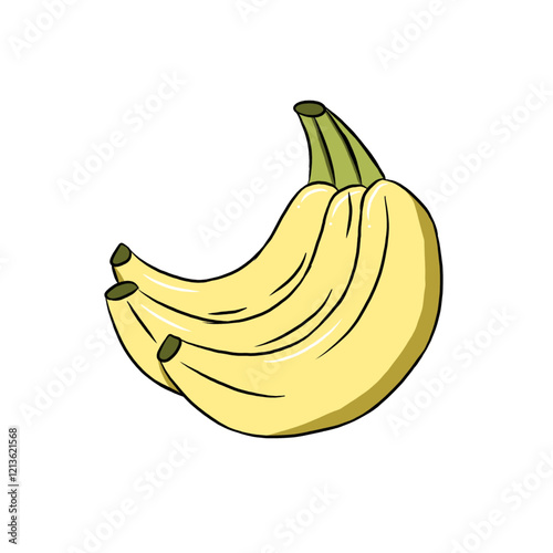 banana on a white background isolated. Vector illustration. Healthy fruit