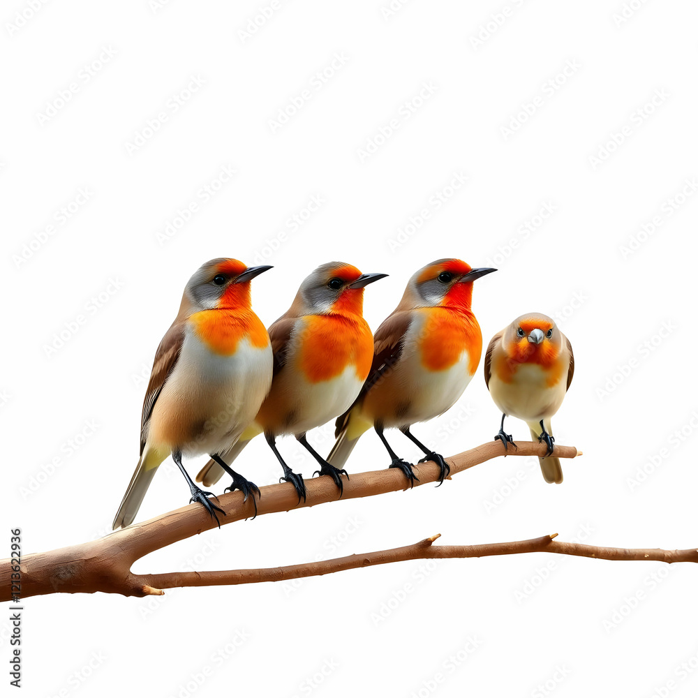 Fototapeta premium Beautiful birds isolated on the white background
