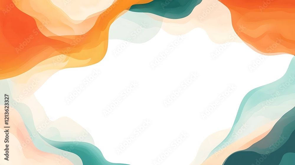 Abstract Waves Frame Colorful Background Design Abstract Waves Frame Colorful Background Design