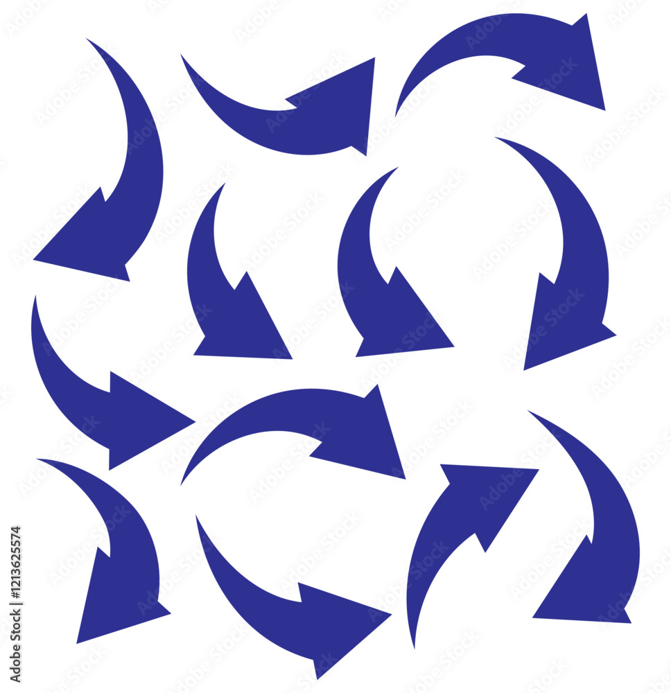 Obraz premium arrows set. Curved arrows. Arrow sign. Flat style icons.