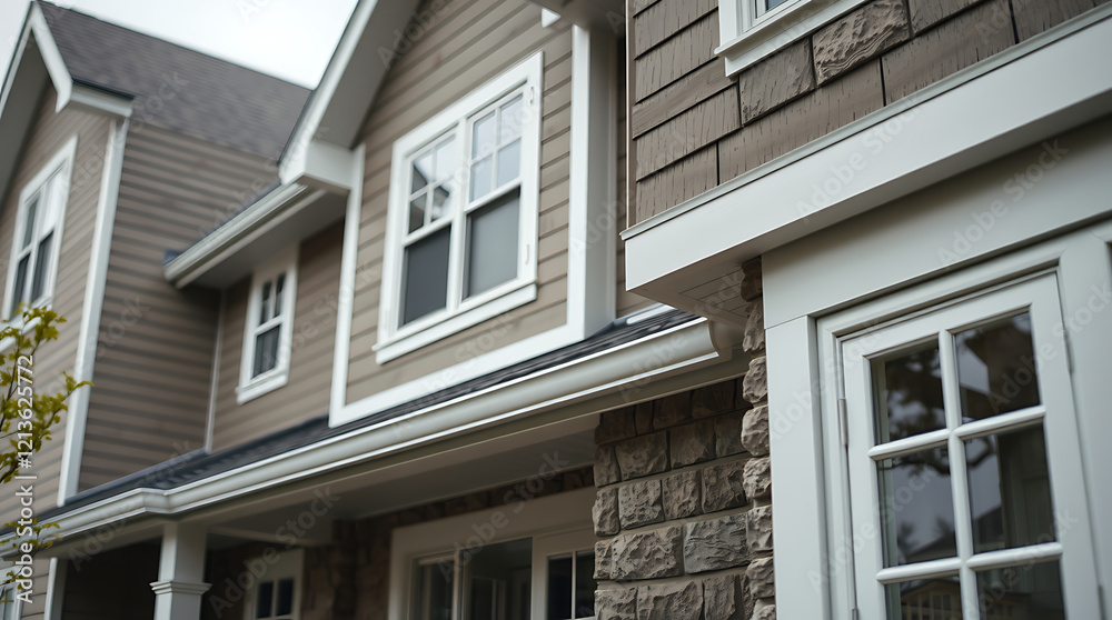 Modern House Exterior: Architectural Design and Details of a Residential Building Modern House Exterior: Architectural Design and Details of a Residential Building