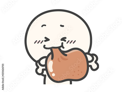 肉を食べる人物のベクターイラスト07