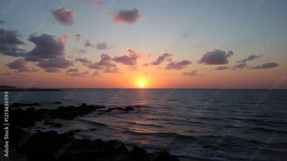A beautiful great sunset over the sea A beautiful great sunset over the sea