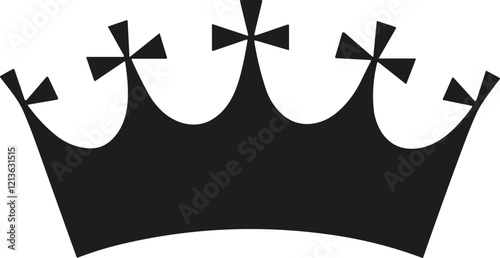 Ornate Crown Silhouette - Elegant Vector Design