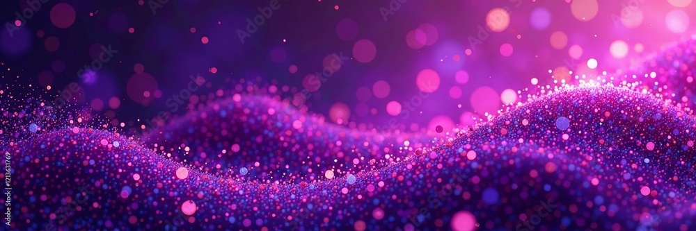 Abstract glitter waves with vibrant purple and pink hues creating a dreamy atmosphere. Abstract glitter waves with vibrant purple and pink hues creating a dreamy atmosphere.