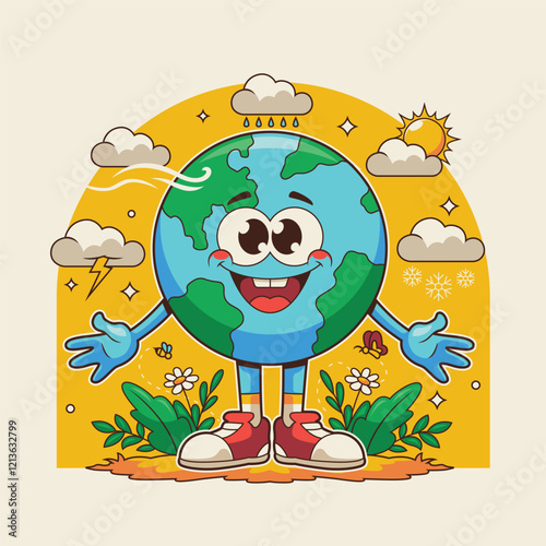 Cartoon World Meteorological Day Illustration