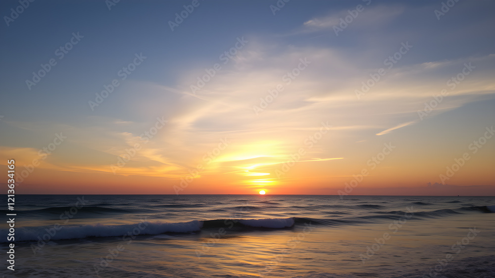 Fototapeta premium A beautiful great sunset over the sea