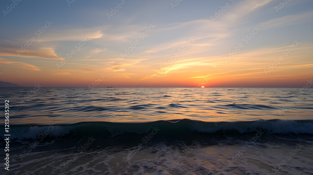 Obraz premium A beautiful great sunset over the sea