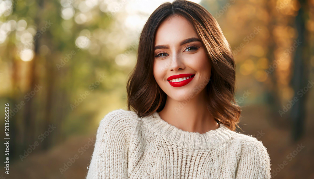 beautiful young woman happy in forest background beautiful young woman happy in forest background