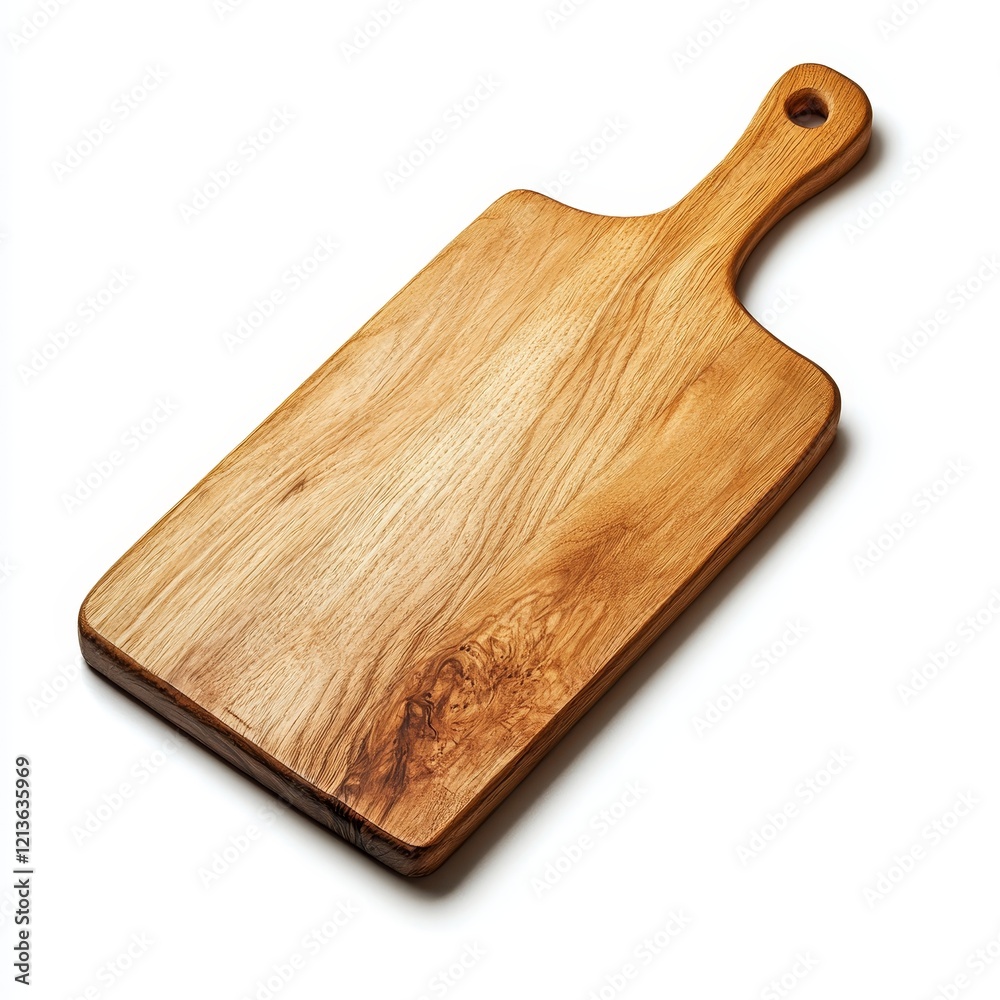 Rectangular wooden cutting board with handle. Rectangular wooden cutting board with handle.