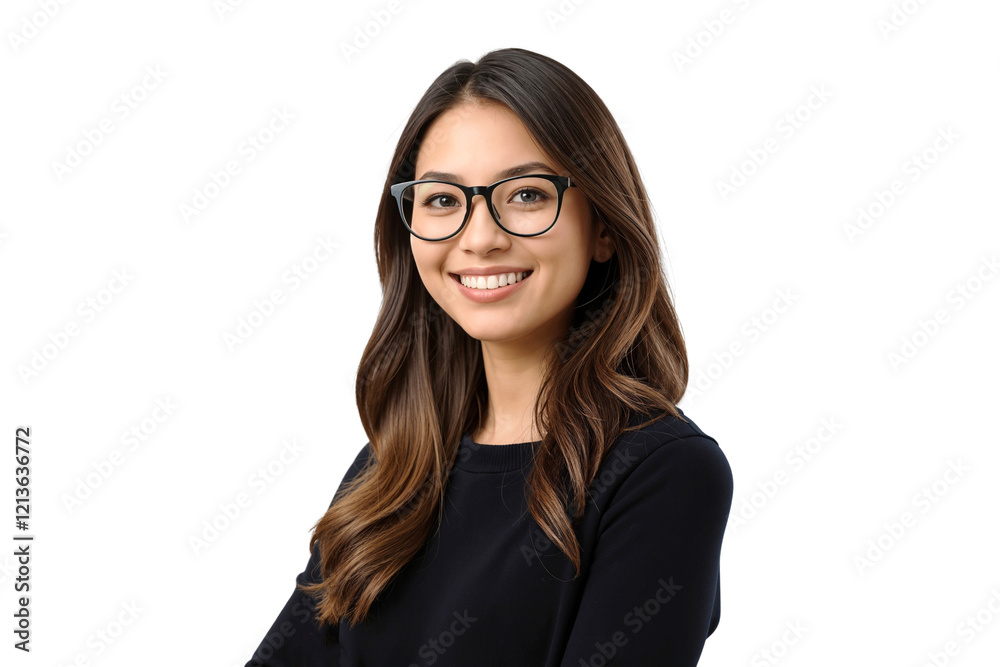 Portrait of a smiling young beautiful woman with glasses with happy face, isolated on white background Portrait of a smiling young beautiful woman with glasses with happy face, isolated on white background