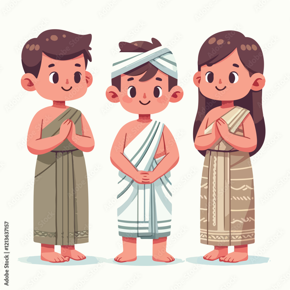 vector image of a small child wearing traditional traditional clothes vector image of a small child wearing traditional traditional clothes