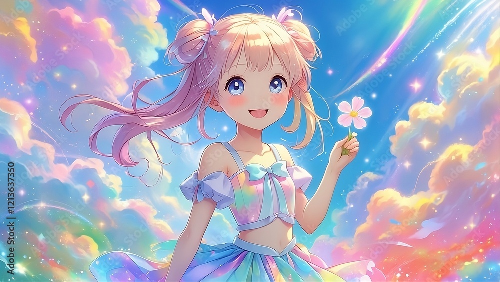 Charming Anime Girl with a Playful Touch: Capturing Innocence and Style in a Vibrant World of Colors Charming Anime Girl with a Playful Touch: Capturing Innocence and Style in a Vibrant World of Colors