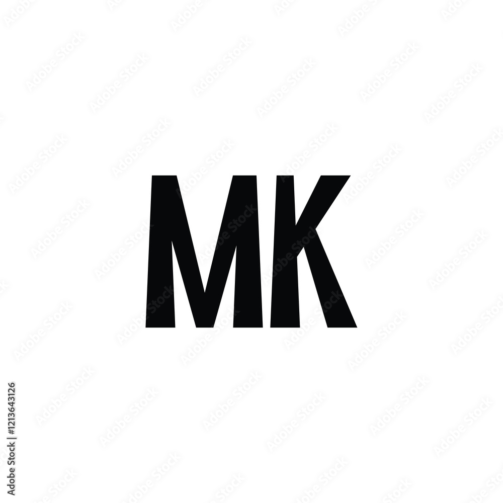 Obraz premium MK monogram logo design letter text name symbol monochrome logotype alphabet character simple logo