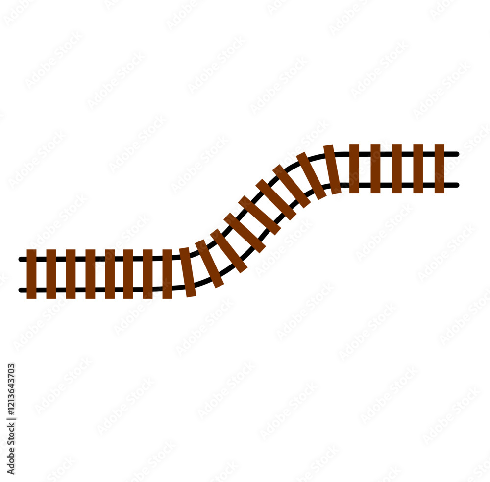 Fototapeta premium Railway train track vector