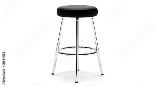 A black stool with a white rim