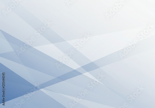 Abstract geometric shapes, soft blue and white gradient, minimalist design, translucent overlapping triangles, ethereal atmosphere