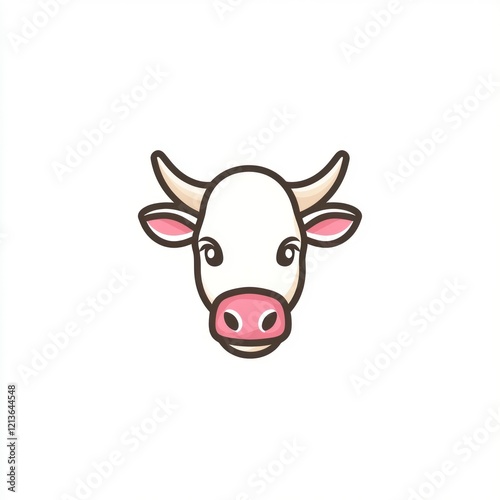 Wallpaper Mural Cute cartoon cow head graphic, simple design, isolated on white, possible for children's book or website illustration Torontodigital.ca