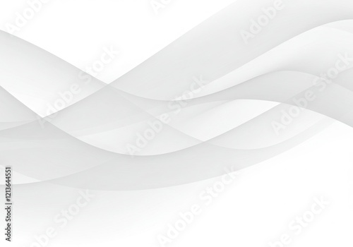 Ethereal white background, flowing abstract curves, soft wisps of light, delicate translucent fabric, minimalist aesthetic, gentle gradient