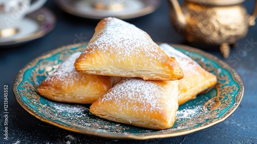 Delicious ekerpare triangle cozy turkish pastry photography photo