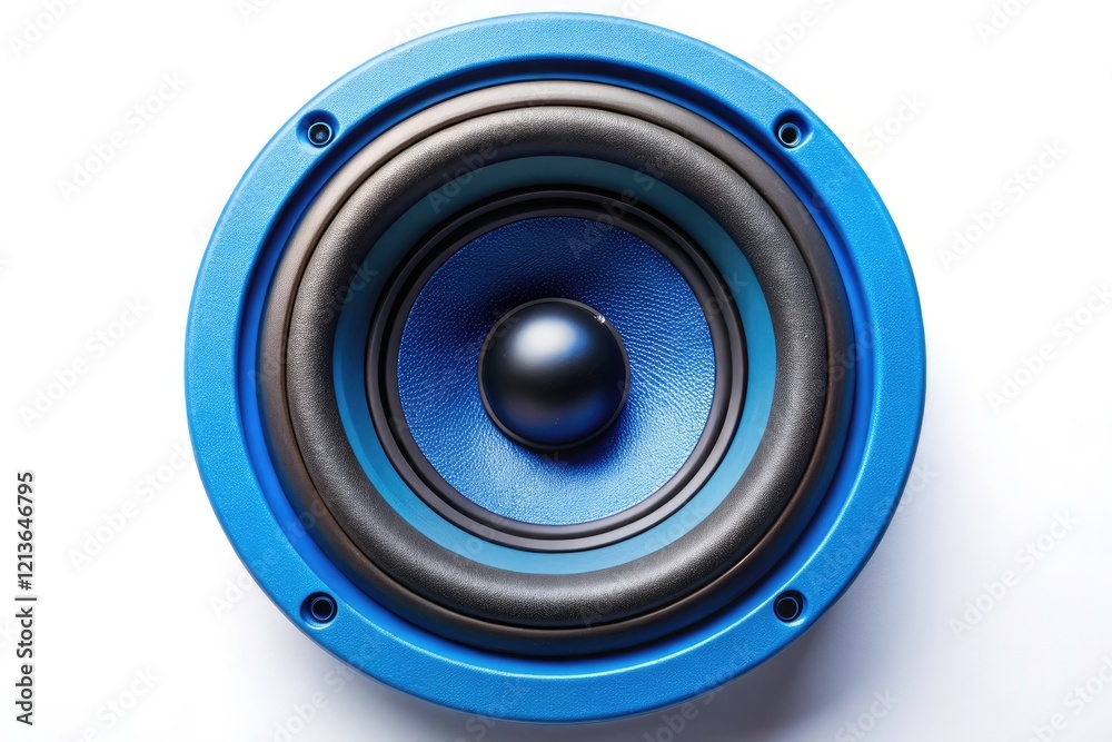 Macro Blue Speaker, Top View, Isolated - High-Resolution Audio Equipment Photography Macro Blue Speaker, Top View, Isolated - High-Resolution Audio Equipment Photography