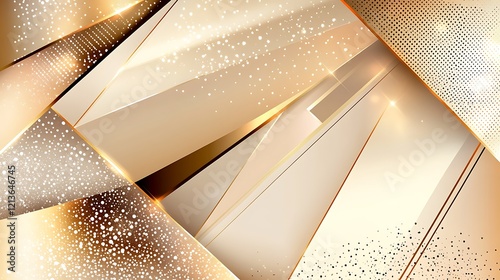 Abstract Gold Geometric Design with Sparkle