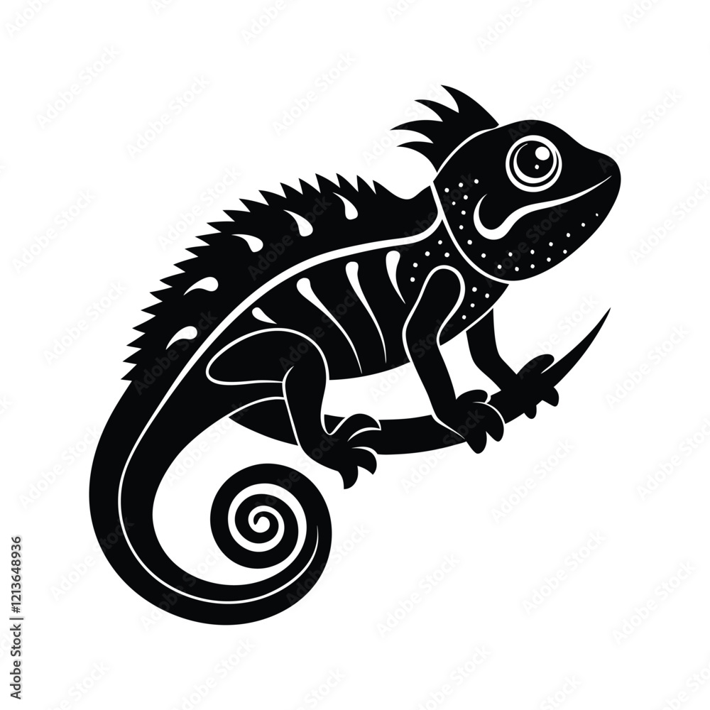 Obraz premium chameleon cartoon isolated on white