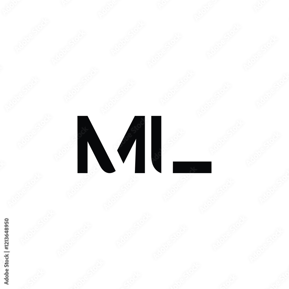 ML monogram logo design letter text name symbol monochrome logotype alphabet character simple logo ML monogram logo design letter text name symbol monochrome logotype alphabet character simple logo