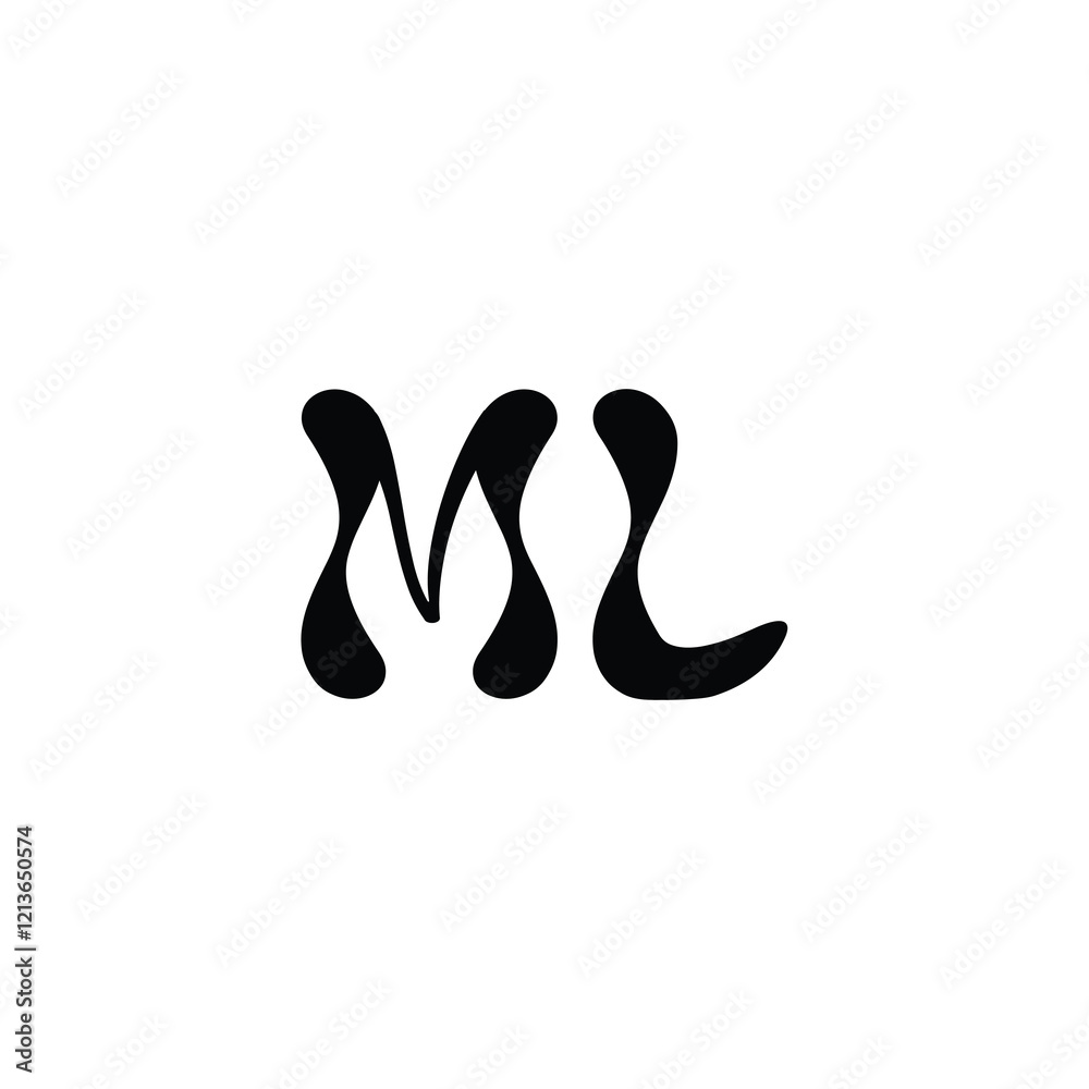 ML monogram logo design letter text name symbol monochrome logotype alphabet character simple logo ML monogram logo design letter text name symbol monochrome logotype alphabet character simple logo