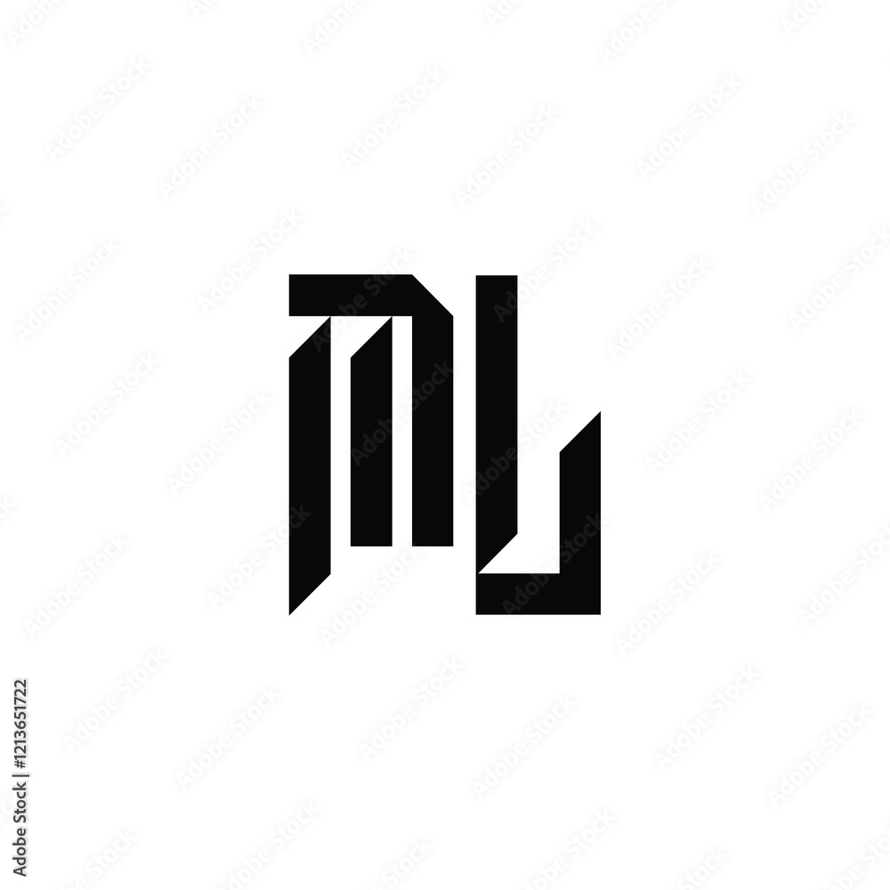 Obraz premium ML monogram logo design letter text name symbol monochrome logotype alphabet character simple logo