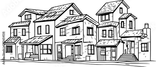 Handdrawn density housing drawing