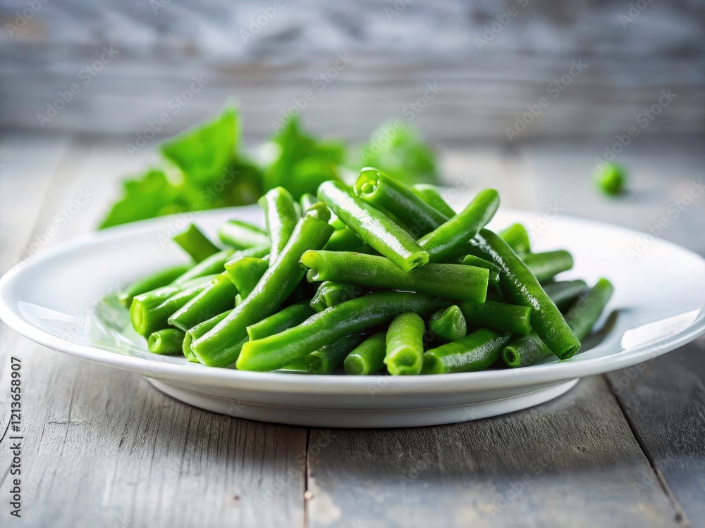 Simple Still Life: Boiled Green Beans on a Round Plate - Documentary Food Photography Simple Still Life: Boiled Green Beans on a Round Plate - Documentary Food Photography