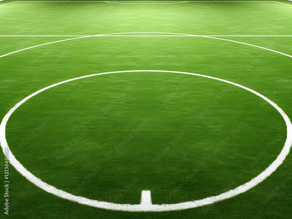 Obraz premium Indoor futsal court with artificial turf.