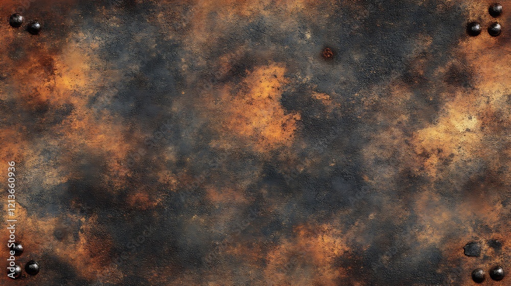 Rusted Metal Texture With Corner Rivets