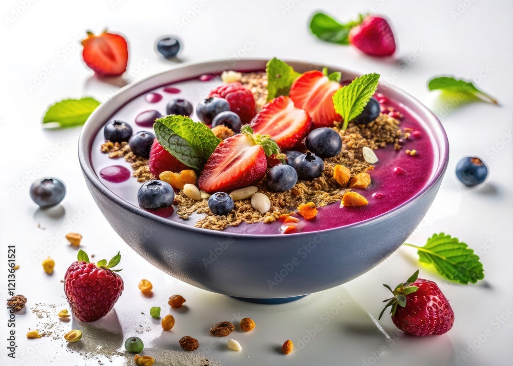 Surreal Acai Bowl Photography: Vibrant Smoothie Bowl with Granola & Berries Surreal Acai Bowl Photography: Vibrant Smoothie Bowl with Granola & Berries
