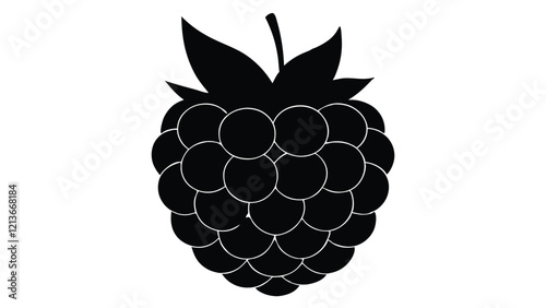 Blackberry Delicious fruit icon graphic design. Decoration for packaging, menus, showcases. Isolated pattern on white background. Vector illustration 