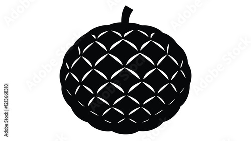 Cherimoya fruit silhouette vector and art illustration.