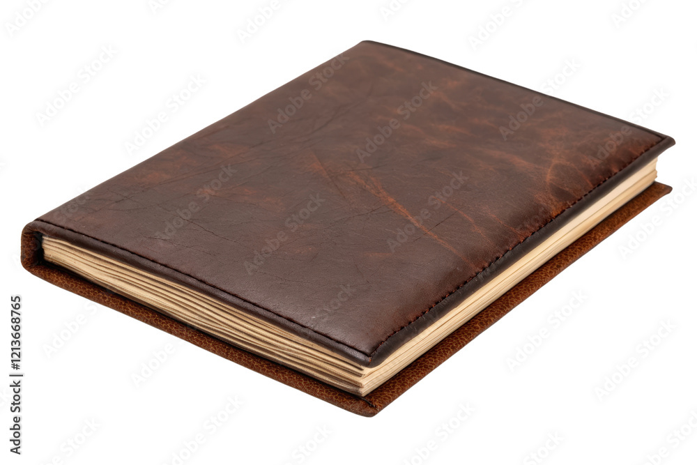 Brown leather journal isolated with transparent background Brown leather journal isolated with transparent background
