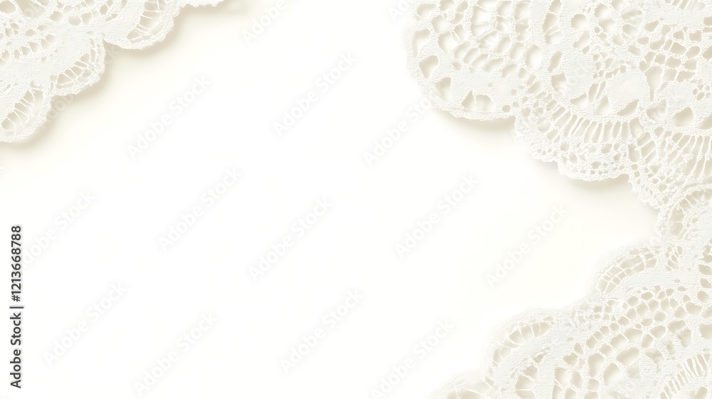 Obraz premium Elegant White Lace Doily Border Frame Design