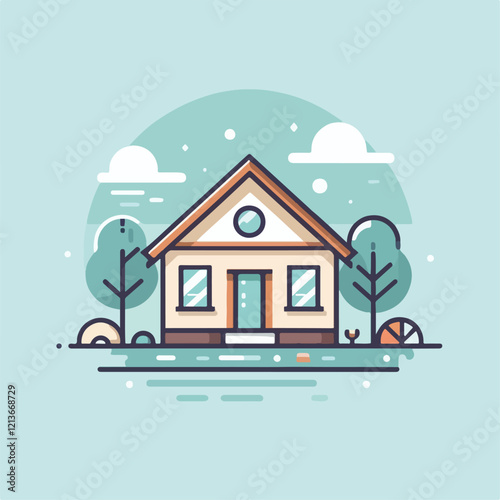 vector image of house design photo