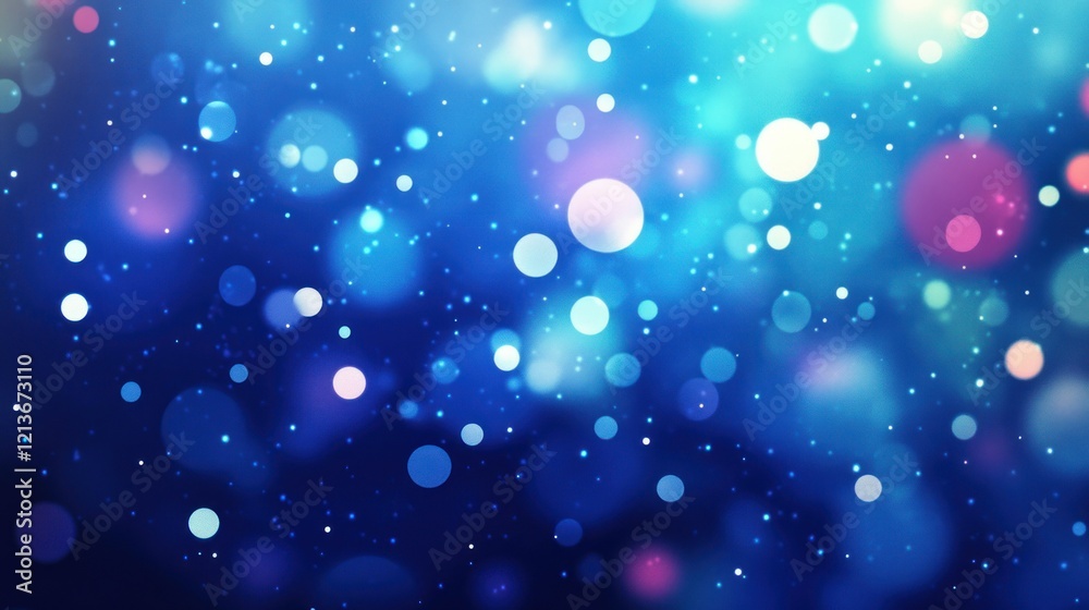 Obraz premium A modern deep blue background with soft glowing dots scattered across, giving a tech-inspired and elegant appearance